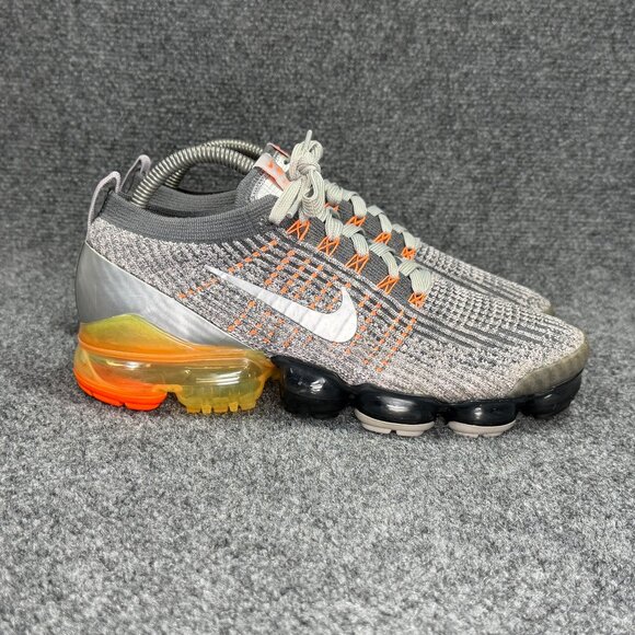 Nike Air VaporMax Flyknit‎ 3 Running Shoes Men\'s 8.5 Atmosphere Grey Orange Run main image 7